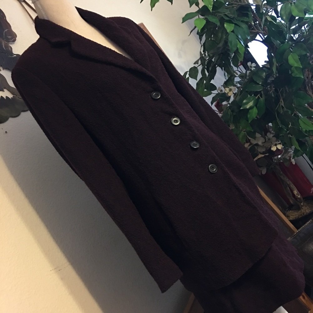 Olsen Collection burgundy jacket skirt suit